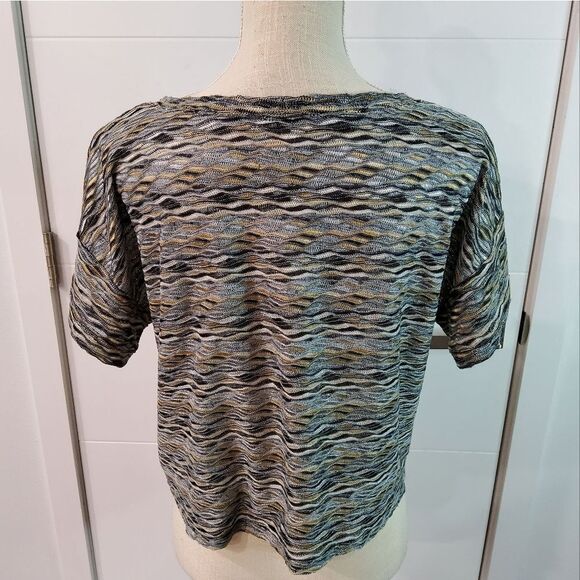 Free People Black Rainbow Wave Crop Top Size M - Picture 5 of 11